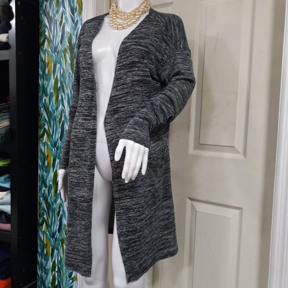 CQ By CQ Basic Long Sleeve Open Front Pullover Cardigan Black Women's Large - Picture 4 of 10